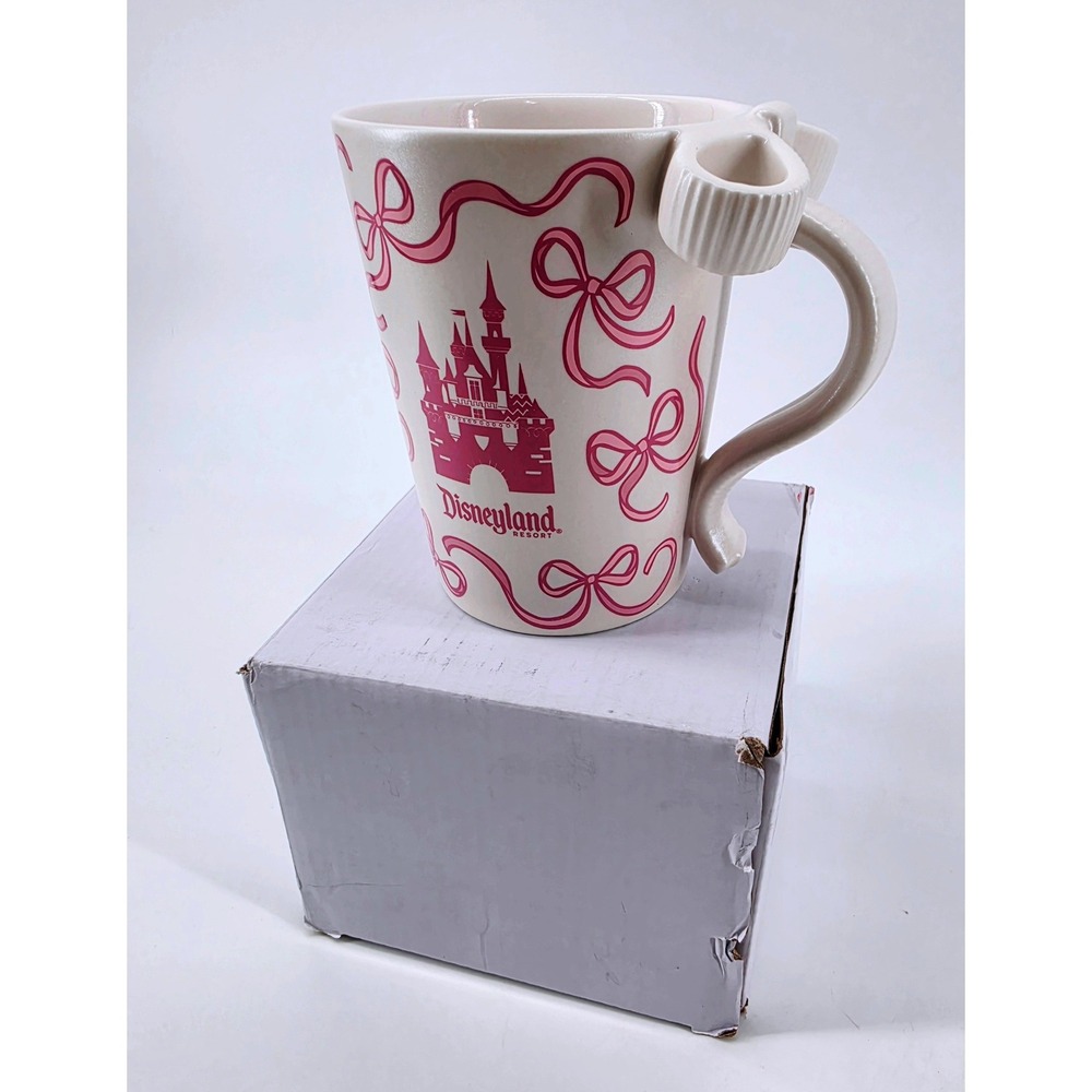 Disneyland Resort Starbucks Pink Bow Castle Ceramic Coffee Mug with Box